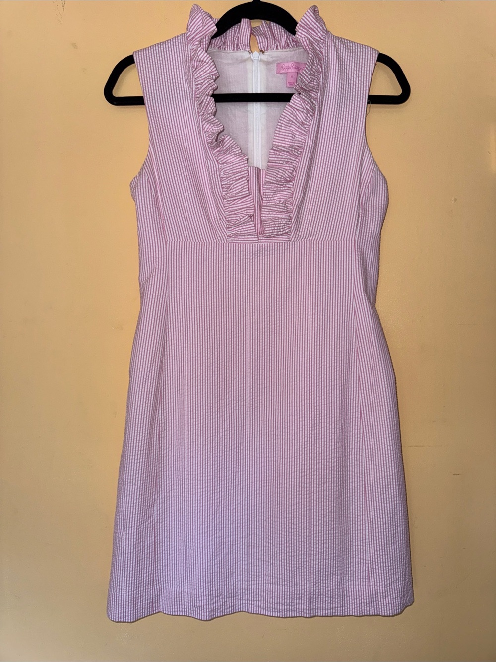 Lilly Pulitzer “Adeline” Pink & White Shift Dress Size 4
